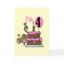 Monkey 4th Birthday Tshirts and Gifts cards by kids_birthdays Monkey 4th Birthday Tshirts and Gifts cards