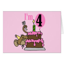 Monkey 4th Birthday Tshirts and Gifts Greeting Card