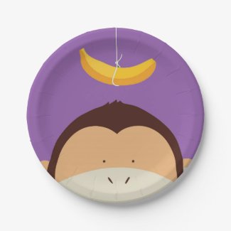 Monkey and Banana 7 Inch Paper Plate