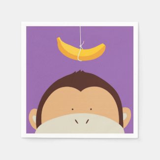 Monkey and Banana Standard Cocktail Napkin