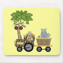 Monkey and Hippo Train Tshirts and Gifts Mouse Pads
