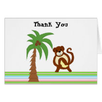 Monkey and Palm Tree Thank You Card