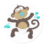 Monkey baby boy abc's & 123's sticker