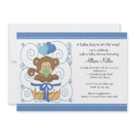 Monkey Baby Boy Baby Shower invitation
