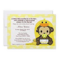 Monkey Baby Duckie Bath Shower Invitation