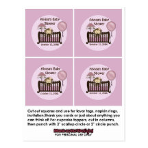 MONKEY Baby Shower Crib Cupcake Toppers CJ-O #2 Postcards