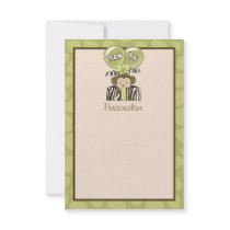 Monkey Baby Shower FLAT Thank You CA 3.5"x5" Personalized Invitations