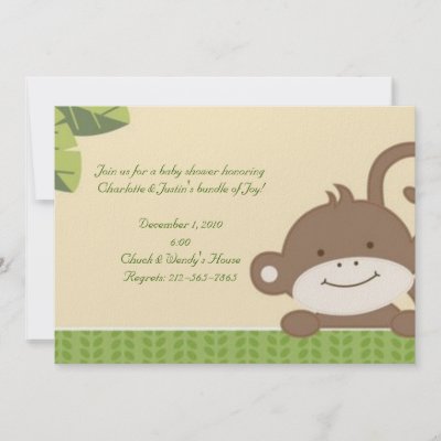 Monkey Baby Invitations on Monkey  Baby Shower Personalized Invitations By Dreamlivelovelaugh