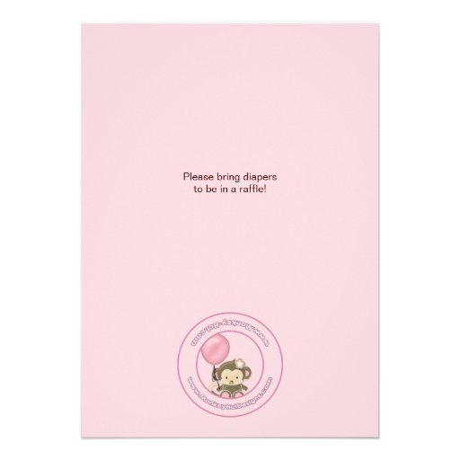 Monkey Baby Shower Invitation CJ PINK