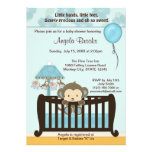 MONKEY Baby Shower Invitation Crib CJ-BLUE boy