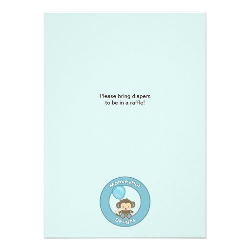 MONKEY Baby Shower Invitation Crib CJ-BLUE boy