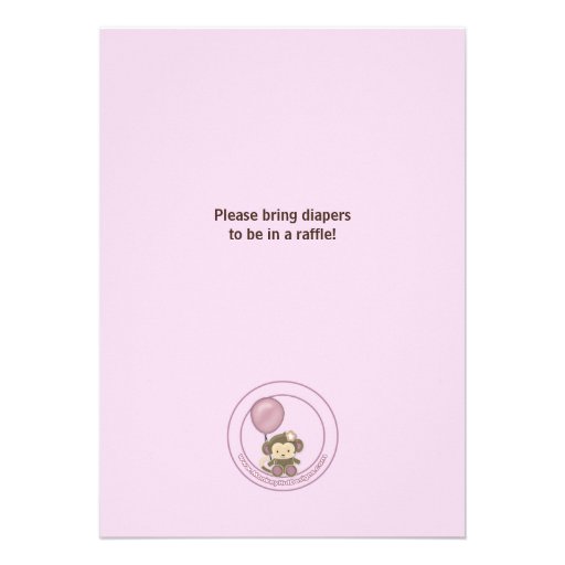 MONKEY Baby Shower Invitation Crib ORCHID CJ-O