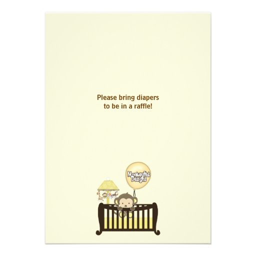 Monkey Baby Shower Invitation Crib YELLOW CJ-Y