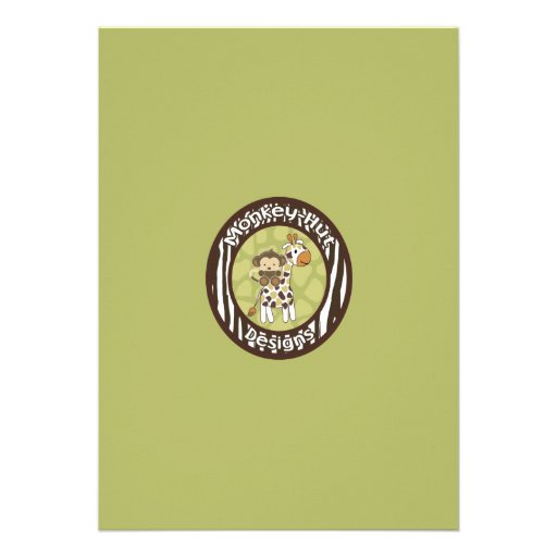 Monkey Baby Shower Invitation jungle safari CA-B