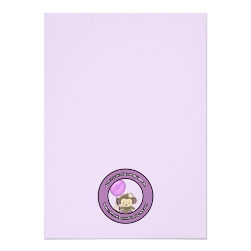 Monkey Baby Shower Invitation Lavender CJL