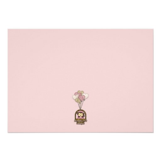 Monkey Baby Shower Invitation PINK