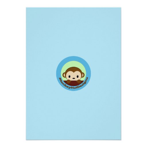 MONKEY Baby Shower invitation Polka Dot BLUE GREEN