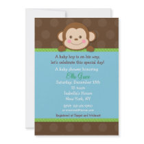 Monkey Baby Shower Invitations Boy