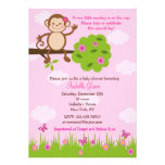 Monkey Baby Shower Invitations Girl