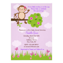 Monkey Baby Shower Invitations Girl invitations