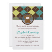 monkey Baby Shower invite cute sweet brown blue