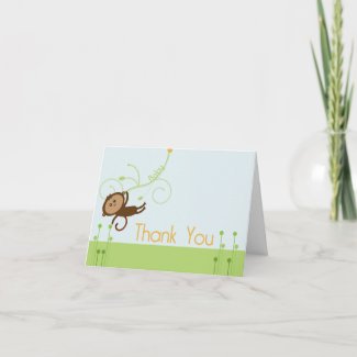 Monkey Baby Shower Thank You Card card