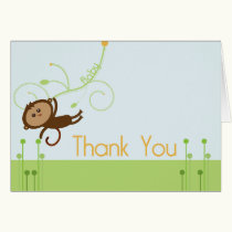Monkey Baby Shower Thank You Card cards