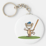 Monkey Baseball Key Chain