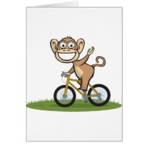 Monkey Biker Greeting Cards