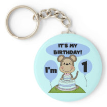 Monkey Birthday Boy 1st Keychain