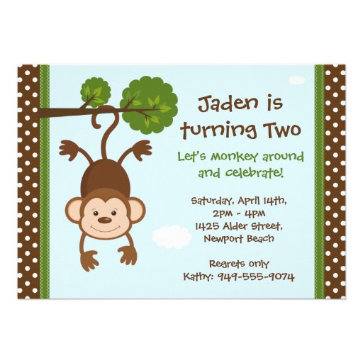 Monkey Birthday Invitation