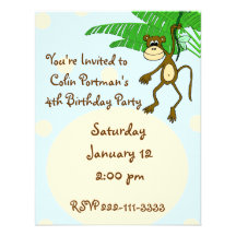 Monkey Birthday Invitation