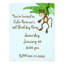 Monkey Birthday Invitation