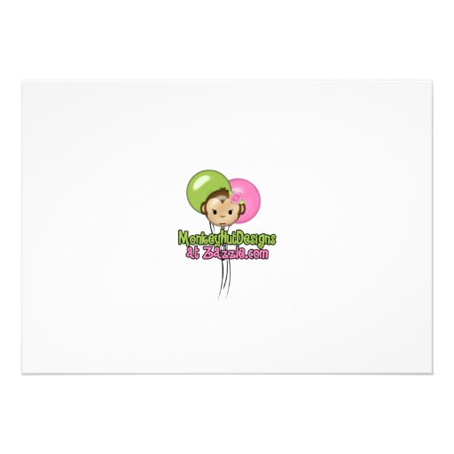 Monkey birthday invitation pink green lime (photo)