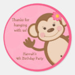 Monkey Birthday Party Favor Stickers