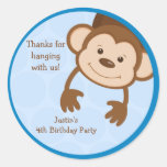 Monkey Birthday Party Favor Stickers