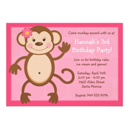 Monkey Birthday Party Invitation