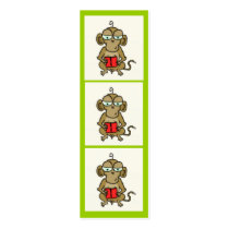 Monkey Bookmark business cards by ticklemonkey Monkey Bookmark business cards