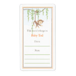 Monkey Bookplate Personalized Shipping Label