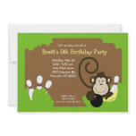 Monkey Bowl Bowling Party Birthday 5x7 Invite