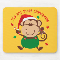 Monkey Boy 1st Christmas Mouse Pads