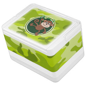 Monkey; bright green camo, camouflage igloo drink cooler