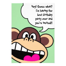 Monkey Business Birthday Party Invitation