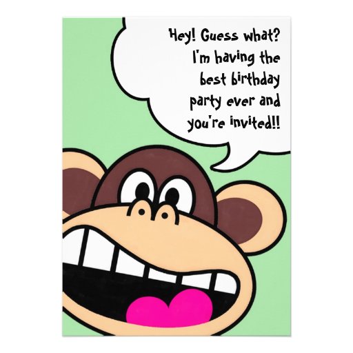 Monkey Business Birthday Party Invitation