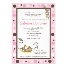 Monkey Business Mod Trendy baby shower 5 x7 Personalized Invite
