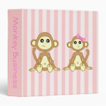 Monkey Business Pink Photo / School Binder
