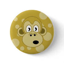Monkey Button- Brown and Tan Polka Dot Background