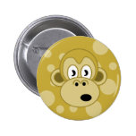 Monkey Button- Brown and Tan Polka Dot Background