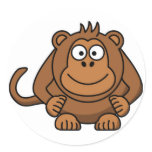 Monkey cartoon sticker
