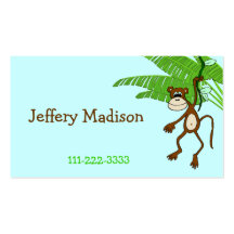 Monkey Children's Calling Card Business Card Template